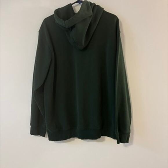 H&M Essentials Hoodie Green Pullover Sweatshirt Kangaroo Pocket Unisex Large - Picture 5 of 7